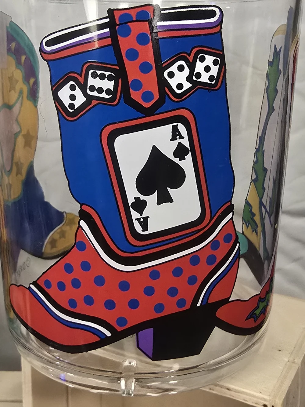 Department 56 Colorful Cowboy Boot Plastic Tumblers - Set Of 4